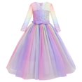 thumbnail image 1 of Vestido IBTOM CASTLE de tul con encaje floral arcoíris para 3-4 años, 1 of 6
