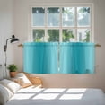 thumbnail image 3 of Teal Ombre Tier Curtains, Modern Abstract Art Farmhouse Gradient Light Filtering Kitchen Curtains, 2Pcs Rod Pocket Half Window Treatments Panels for Sink Cafe Cabinet Camper 27.5x24 Inches, 3 of 6