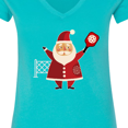 thumbnail image 4 of Inktastic Christmas Pickleball Santa Women's V-Neck T-Shirt, 4 of 5