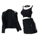 thumbnail image 2 of Traje de vestido corto femenino a escala 1/6, accesorios de moda, regalos de cosplay, decoración negra, juguete multifuncional, uniforme de moda. con abrigo, 2 of 10