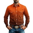 thumbnail image 3 of Thousandth Men's Classic Western Shirt Casual Gradient Long Sleeve Shirts Fashion Durable Button Down Tops Men's Daily Style, 3 of 10