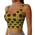 thumbnail image 2 of Pofeuu Sunflowers 3 Print Sports Bra for Women Sexy Vest Yoga Running Gym Fitness Crop Bras Tops-XX-Large, 2 of 8