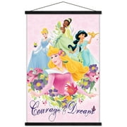 Disney Princess - Courage and Dream Wall Poster with Wooden Magnetic Frame, 22.375" x 34"