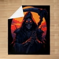 thumbnail image 3 of Skeleton Throw Blanket Baby 30x40 Watercolor Red Orange Gradient Sunset Fleece Blanket for Kids Teens Adults Gothic Style Horror Halloween Theme Flannel Blanket for Housewarming, 3 of 6