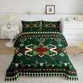 thumbnail image 3 of Feelyou Western Bohemian Aztec Bedding Comforter Set, Green Vintage Square Twin Comforter Sets, Farmhouse Sheep Skull Reversible Bedding Set, Lightweight Room Decor, 2-Piece, 3 of 9