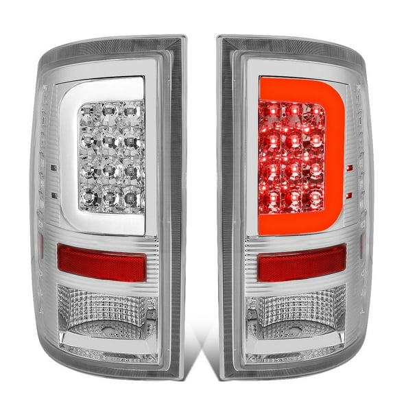 DNA Motoring LED C-Tube Bar Chrome Tail Light Rear Stop Brake Lamp For 2010-2017 Dodge Ram