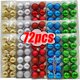thumbnail image 2 of 24/72 piezas de mini bolas de árbol de Navidad galvanizadas, colgantes para árbol de Navidad, juego de decoración colgante, suministros para adornos para fiestas y festivales, 2 of 5