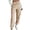 Khaki, variant on Lnmiateer Womens Soft Lounge Jogger Pants Solid Color Drawstring Elastic Waist Tapered Pockets Home Relaxation Friend Gathering