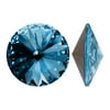 Swarovski Crystal, #1122 Rivoli Fancy Stones 12mm, 4 Pieces, Aquamarine Foiled