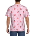 thumbnail image 3 of Bixox Men's Floral Strawberr Printed Short Sleeve Skinny Athletic T-Shirt, 3 of 6
