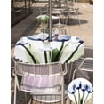 thumbnail image 5 of Outdoor Tablecloth with Umbrella Hole for Patio/Picnic/Party/Camping, Light Blue Tulip Waterproof Table Cloth Round Cover Washable, Farmhouse Elegant Flowers Botanical Dia 54", 5 of 7