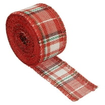 1.57 Inch Wide 6.56 Yards Polyester Gingham Ribbon Wired Edge Ribbon, 1 Pack for Decoration Red Green