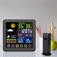 thumbnail image 4 of Weather Station, Color Display Thermometer with Wireless Sensors, Outdoor Indoor Thermometer with Adjustable Backlight, Humidity Monitor Weather Forecast Alarm Clock and Sensor Black, 4 of 9