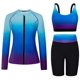 thumbnail image 1 of Set de camisas de baño Aolina Rash Guard para mujer, UPF 50+, azul-morado S, 1 of 4