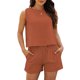 thumbnail image 1 of Conjuntos de piezas de verano para mujer, conjunto de ropa de verano para mujer, conjunto de pantalones cortos sin mangas para mujer, conjunto de pantalones cortos para mujer, resistente y resistente, 1 of 2