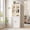 B-White, variant on IDEALSOUL 2PCS 71" Tall Bookcase with Doors and LED Lights, Black Wooden Bookcase with Charging Station, Freestanding Display Cabinet with Large Storage Space for Living Room, Office, Bedroom