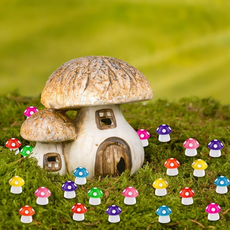 Pink Fairy Garden Mushrooms Mini Landscape Accessories Outdoor Dollhouse Decor Pink Fairy Garden Mushrooms Mini Landscape Accessories Outdoor Dollhouse Decor
