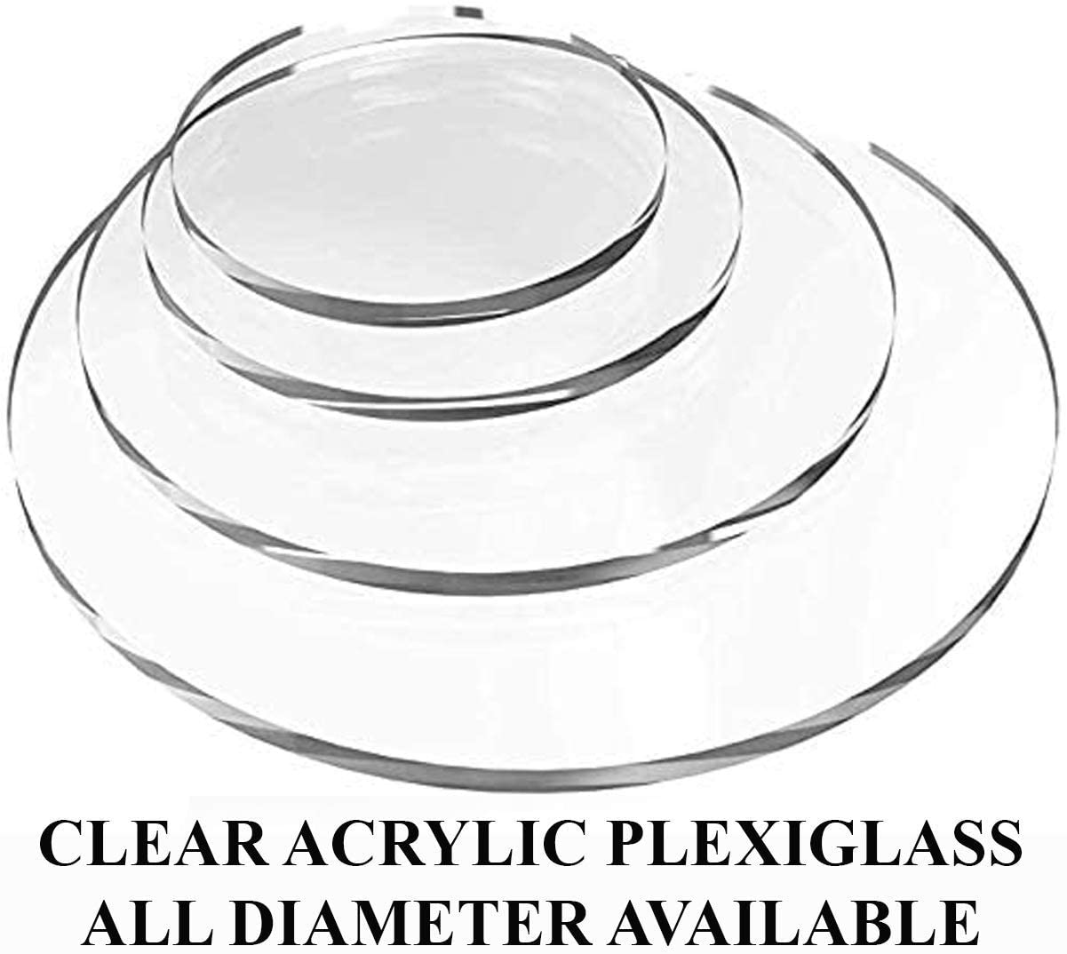 1//4 Thick Transparent Clear 5 Diameter Acrylic Disc