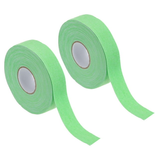 1'X27 Yard Hockey Tape Multipurpose Grip Protector for Hockey Stick Blade Bat, Bright Green 2 Pack