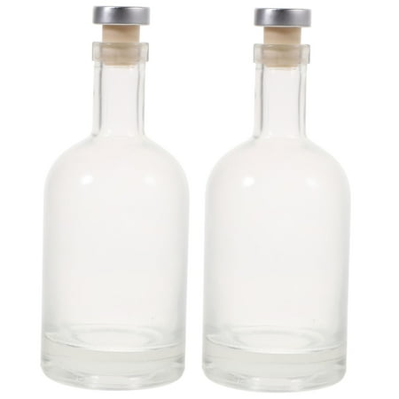 

NUOLUX 2PCS Vodka Liquor Wine Bottle Thickened Transparent Glass Whiskey Bottle - 375ml