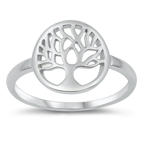 CHOOSE YOUR COLOR Filigree Tree of Life Cutout Branch Sterling Silver Ring 925 Jewelry Female Size 4