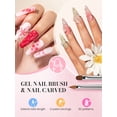 thumbnail image 4 of MelodySusie 6Pcs Nail Art Brush Set, Professional Painting Tools with Liner Flat Angled Gel Carved Brushes and Dotting Pen for Home and Salon, Colorful, 4 of 9