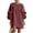 Deep Red, variant on Womens French Style Cotton Linen Dress with 3D Floral Trim Lantern Sleeves Round Neck Shift Mini Dress Loose Fit Beige L