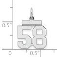 thumbnail image 2 of Beautiful Sterling Silver Rhodium-plated Small Polished Number 58 Charm, 2 of 2