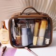 thumbnail image 3 of Estuche de viaje SANHECUN, grande, transparente, impermeable, marrón, 3 of 7