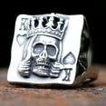 thumbnail image 3 of ZMY Home Stainless Steel Cool Poker Ring | Blackjack King with Skull Design Jewelry (13), 3 of 6