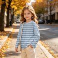 thumbnail image 6 of Ashirexll Girls Long Sleeve Shirts Gradient Striped Print Long Sleeve Casual Top for Big Girls 3-14 Years, 6 of 7
