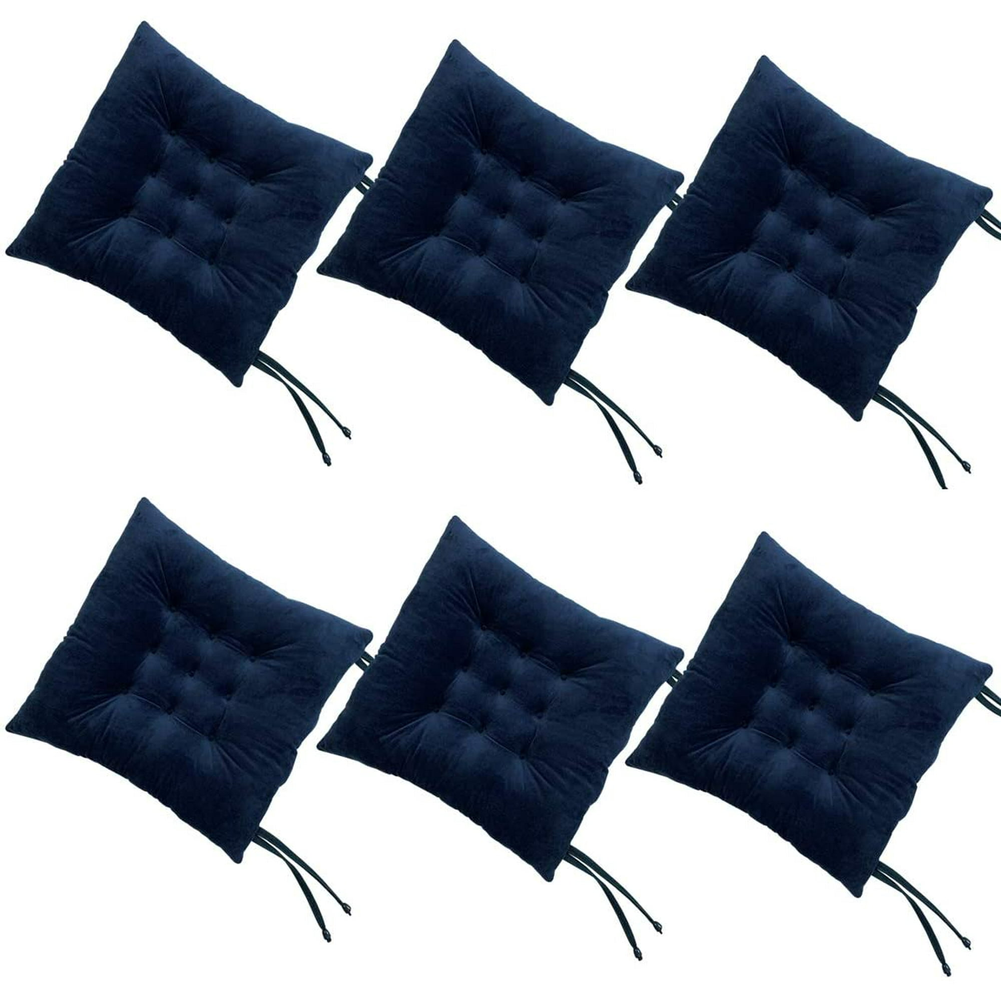 Iguohao Set Of 6 Chair Pads And Seat Cushions With Ties Non Slip Comfortable And Soft For Indoor Dining Living Room Kitchen Office Chair Den Trav