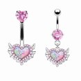 thumbnail image 2 of Racing Butterfly 1Pc Sweet Heart-shaped Belly Button Ring Nipple Rings Lip Nails Ear Bone Studs, 2 of 8