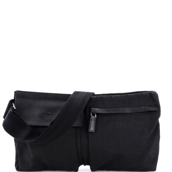 Pre-Owned Vintage Double Belt Bag GG Canvas with Leather By Rebag