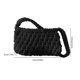 thumbnail image 3 of Bolso de viaje para mujer, bolso de hombro tejido con cuerda de algodón, bolso de ganchillo de verano (negro), 3 of 5