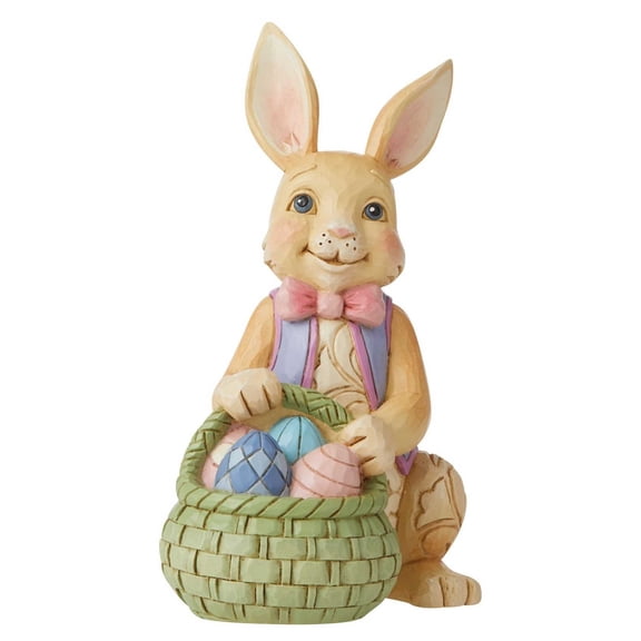 Jim Shore Bunny With Easter Basket Polyresin Heartwood Creek 6010275