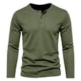 thumbnail image 3 of Men's Long Sleeve Henley Shirts Lightweight 3-Button Fashion Casual T-Shirts Quick Dry Soft Basic Pullover Tops, 3 of 8