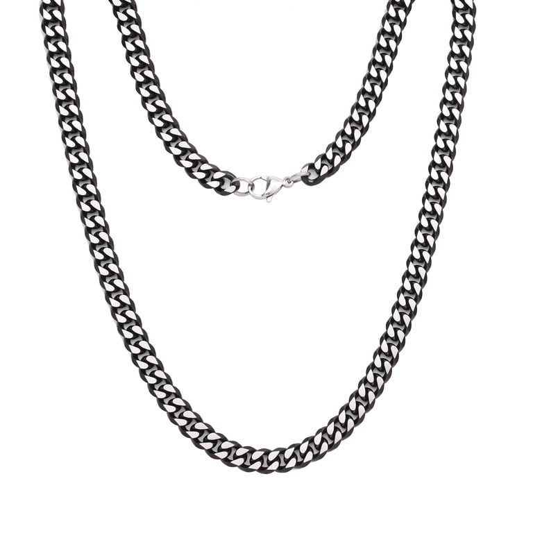 Iron Saints Two Tone Black Cuban Link Stainless Steel Necklace photo 1