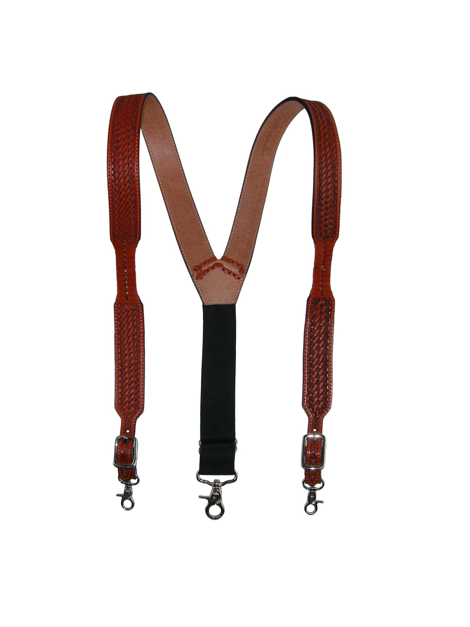 Leather Hook Suspenders Men Buckle Braces Black Brown Strap Accessory 