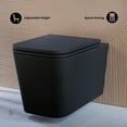 thumbnail image 4 of Concorde Wall-Hung Toilet Bundle 0.8/1.6 GPF Dual Flush in Matte Black with Black Flush Plate, 4 of 12