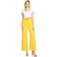 thumbnail image 4 of Women's Solid Casual Stretch Knit Elastic Waist tie Belt Wide Leg Pants, 4 of 5