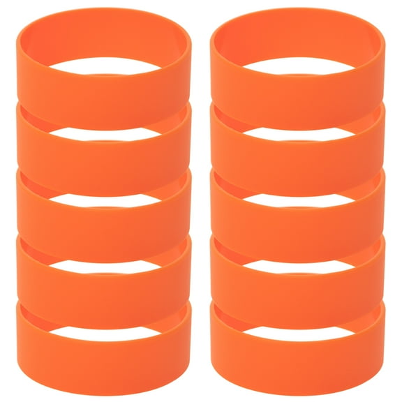 GOGO 10 PCS Wide Silicone Wristbands Rubber Bracelets, Party Favors-Orange