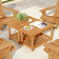 thumbnail image 4 of Patiojoy Table Basse en Bois d'Acacia Table Basse en Bois à 2 Niveaux avec Plateau à Lattes et Tablette de Rangement, 4 of 9