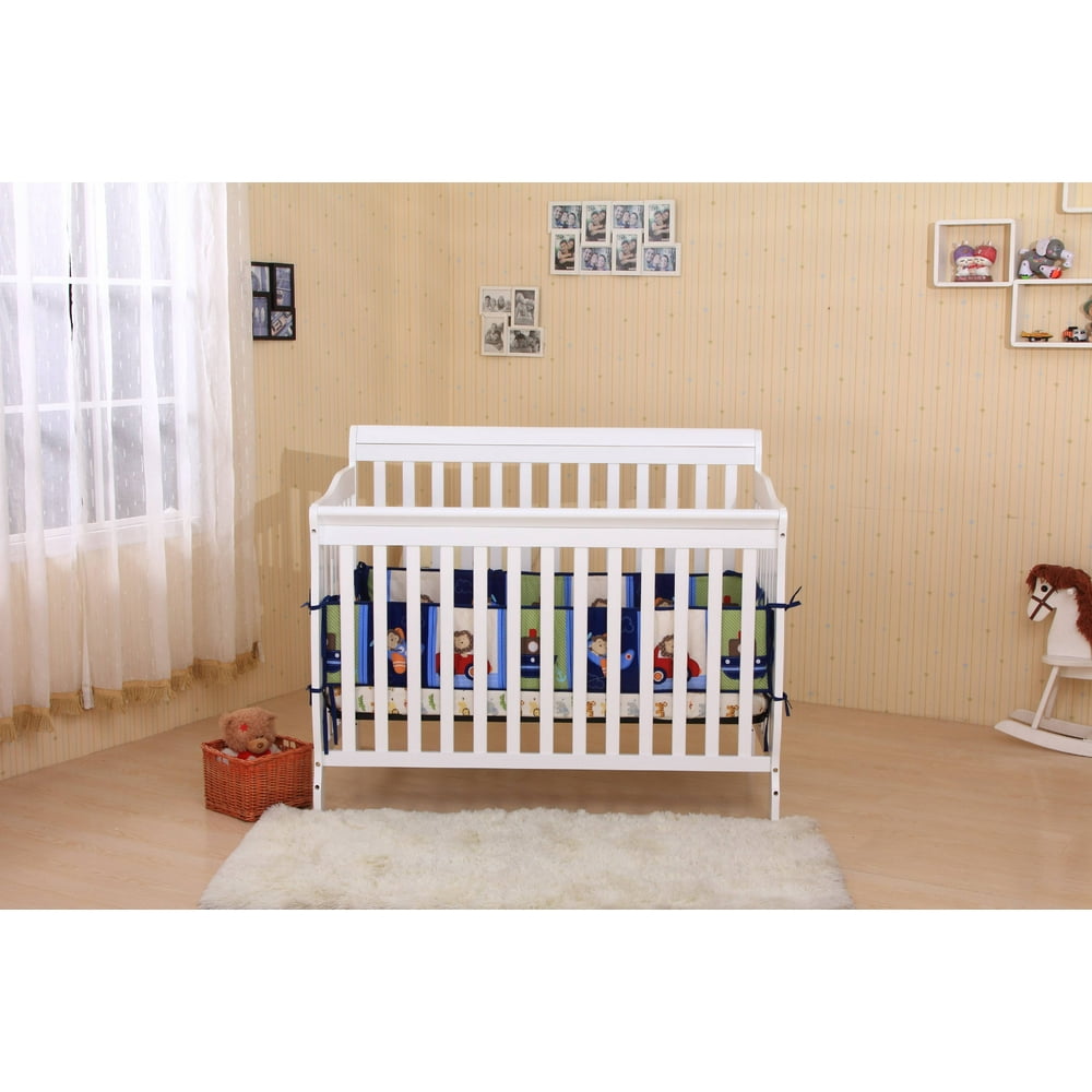 Ciara White Wood Transitional Convertible Baby Crib, Toddler Bed With