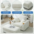thumbnail image 3 of Aukfa Oversized Chaise Lounge Indoor Chair with 2 Cupholders, Storage Ottoman, 3 Pillows, Beige, 3 of 9