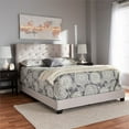 thumbnail image 2 of Bowery Hill Lit Grand Moderne Capitonné en Tissu Beige, 2 of 8