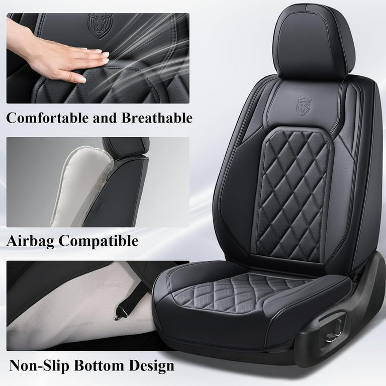 Coverado Front Car Seat Covers, Waterproof Leather, 6-Piece Set photo 6