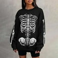 thumbnail image 4 of Halloween Skeleton Sweatshirts for Women 2025 Long Sleeve Crewneck Skeleton Graphic Sweatshirt Pullover Tops, 4 of 5