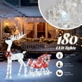 thumbnail image 3 of Juego de renos Navideños Zimtown decoración de Jardín al aire libre Luces LED de 4 Pies Plateado, 3 of 7