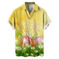 thumbnail image 3 of Camisas hawaianas con estampado 3D de huevos de conejo para hombre y mujer, camisa de playa con dibujos animados del día de Pascua 2024, ropa para mujer, camisa kawaii para niños, top con botones, 3 of 5